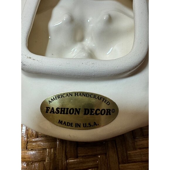 Vintage  Fashion Decor Cat Face Wall Plaques Trinket Plate 3D Set Of 2 - Picture 5 of 7